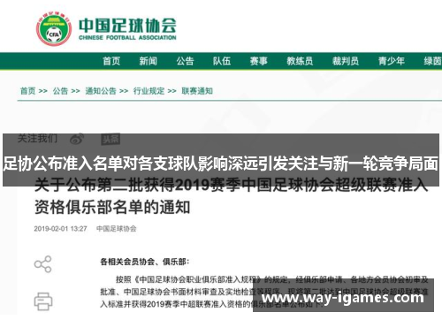 足协公布准入名单对各支球队影响深远引发关注与新一轮竞争局面 足协公布准入名单对各支球队影响深远引发关注与新一轮竞争局面